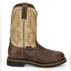 JUSTIN Superintendent‎ 11 inch Steel Toe Boot Western Cowboy Leather Work 11D