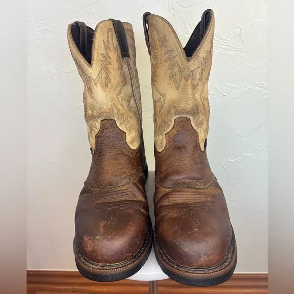 JUSTIN Superintendent‎ 11 inch Steel Toe Boot Western Cowboy Leather Work 11D