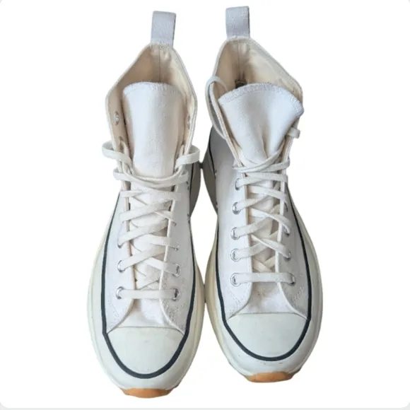 JW Anderson x Converse Run Star Hike Hi White Egret Platform Sneakers Size 8.5