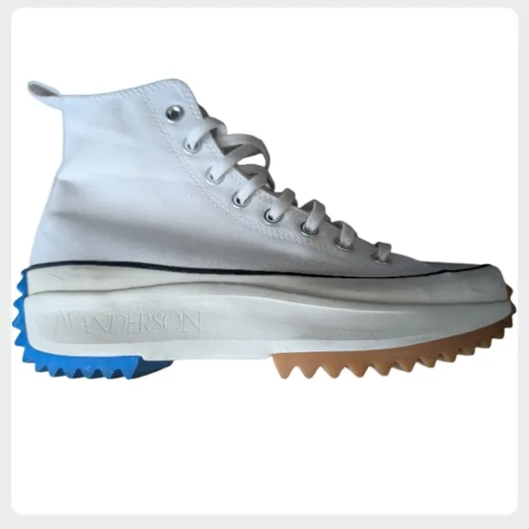JW Anderson x Converse Run Star Hike Hi White Egret Platform Sneakers Size 8.5