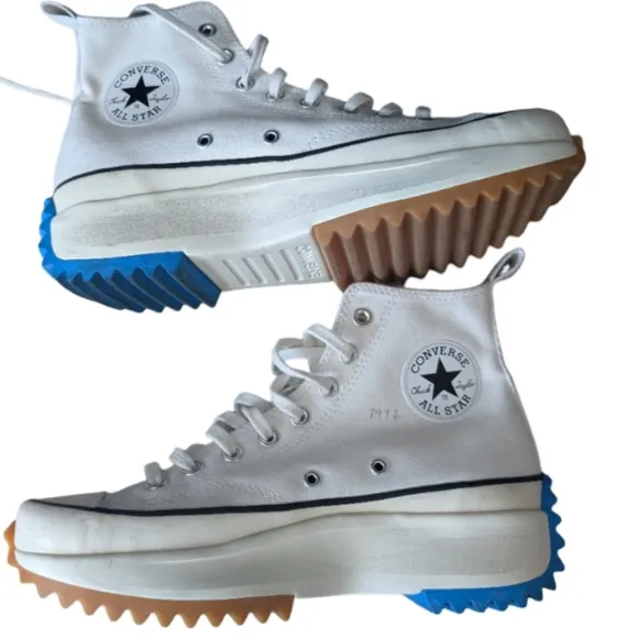JW Anderson x Converse Run Star Hike Hi White Egret Platform Sneakers Size 8.5