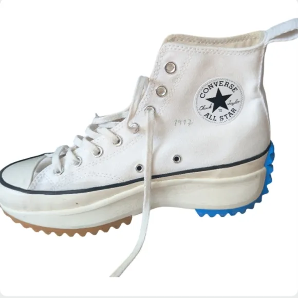 JW Anderson x Converse Run Star Hike Hi White Egret Platform Sneakers Size 8.5
