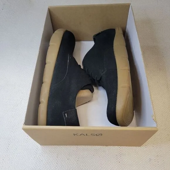 KALSO Dawson Black Suede Lace-Up Earth Shoes NEW In Box 10.5