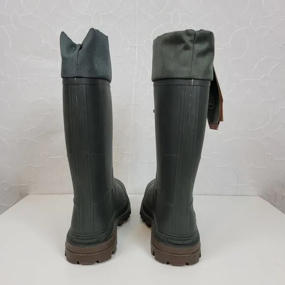 Kamik Icebreaker Insulated Mens Boots Size 8 Black Khaki Waterproof Rubber NEW