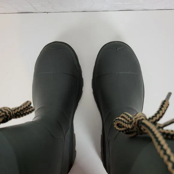 Kamik Icebreaker Insulated Mens Boots Size 8 Black Khaki Waterproof Rubber NEW