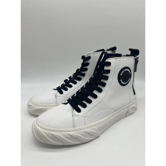 Karl Lagerfeld Men's Paris Sneakers High Top Heel Zip LF1S2108 Size 10M🛒