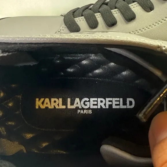 KARL LAGERFELD PARISLogo Leather High Top Sneakers Size 11 NWT with out box