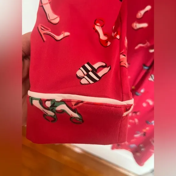 Kate Spade New York Women 2 Piece Pajama Set Party Shoes Red SMALL