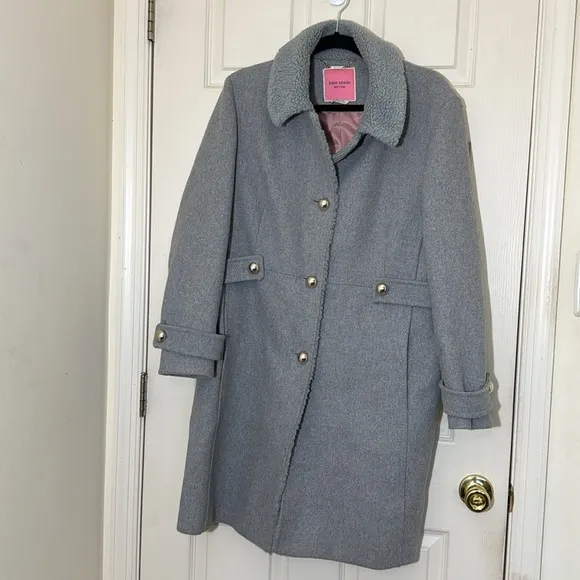 KATE SPADE Women’s Wool Long Coat Size XL Gray Jacket