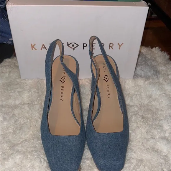Katy Perry The Hollow Heel Sling Back Denim Heels 11M/41
