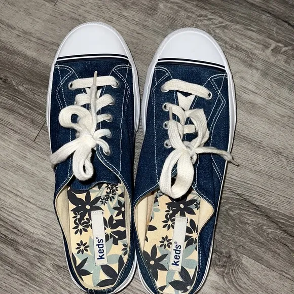 Keds Vintage Y2K Denim Platform Chunky Lug Sole Lace Up Slip On Sneakers