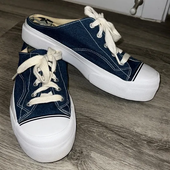 Keds Vintage Y2K Denim Platform Chunky Lug Sole Lace Up Slip On Sneakers