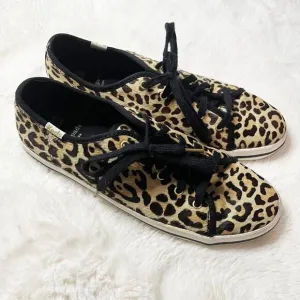 Keds X Kate Spade Kickstart Calf Hair Leopard Print Youth Sneakers KK161441