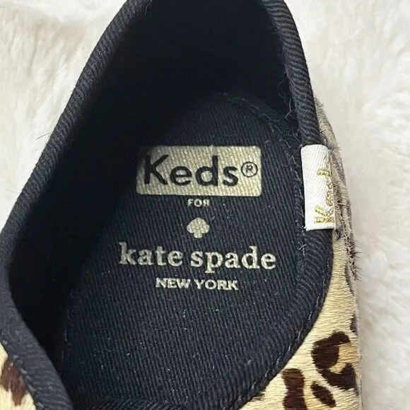 Keds X Kate Spade Kickstart Calf Hair Leopard Print Youth Sneakers KK161441