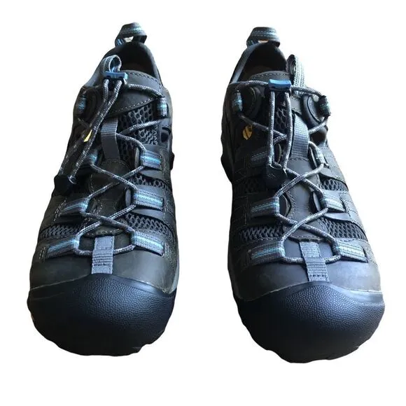 KEEN Atlanta Cool ESD steel toe metatomical footbed in the color gargoyle grey