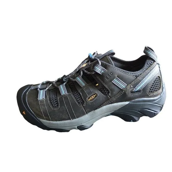 KEEN Atlanta Cool ESD steel toe metatomical footbed in the color gargoyle grey