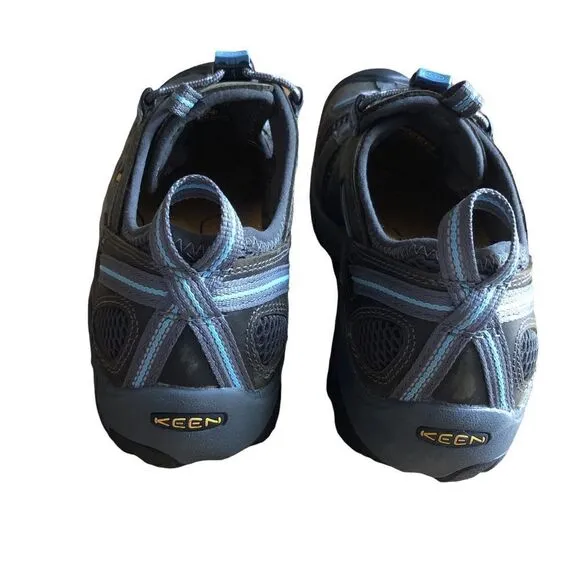 KEEN Atlanta Cool ESD steel toe metatomical footbed in the color gargoyle grey