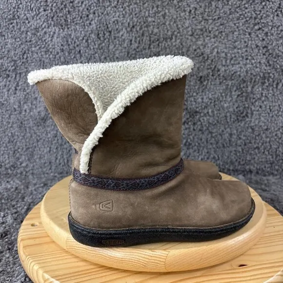 Keen Galena Boots Womens Size 7 Brown Nubuck Leather Fleece Lined Winter Snow