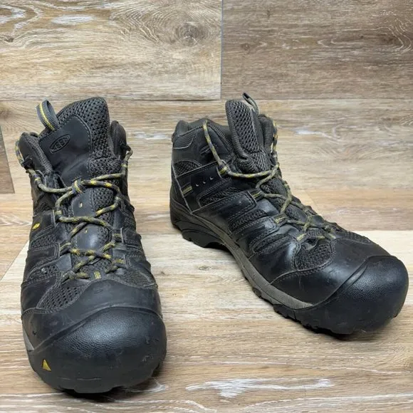 Keen Lansing  Brown Leather/Mesh Waterproof/ Steel Toe Work Boot Men's Size 13