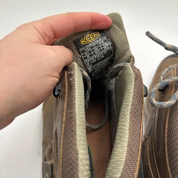 Keen Men’s 11.5 Brown Leather Detroit Mid Steel Toe Boots