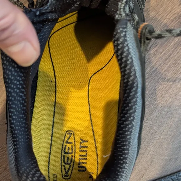 KEEN Men's Black and Orange Work Shoes