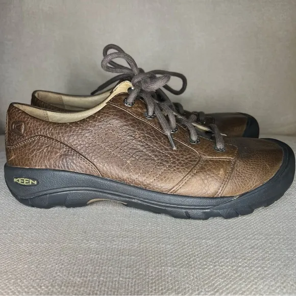 Keen Mens Shoe Alki Lace Size US  9.5  Brown Leather Athletic Oxford Comfort Sho
