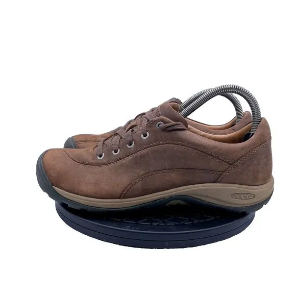 Keen Presidio II Shoes Womens sz 8.5 Brown Leather Walking Hiking Comfort Trail
