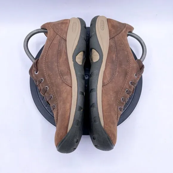 Keen Presidio II Shoes Womens sz 8.5 Brown Leather Walking Hiking Comfort Trail