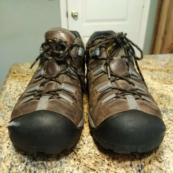 Keen Steel Toe Mens 13 Brown Leather Work Shoes ASTM F2413-11 Hiking
