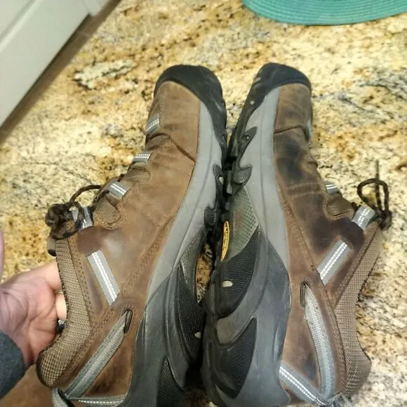 Keen Steel Toe Mens 13 Brown Leather Work Shoes ASTM F2413-11 Hiking