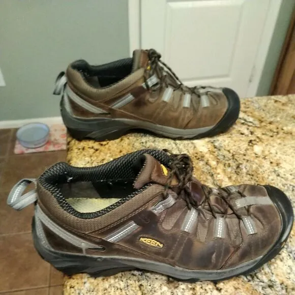 Keen Steel Toe Mens 13 Brown Leather Work Shoes ASTM F2413-11 Hiking