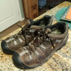 Keen Steel Toe Mens 13 Brown Leather Work Shoes ASTM F2413-11 Hiking