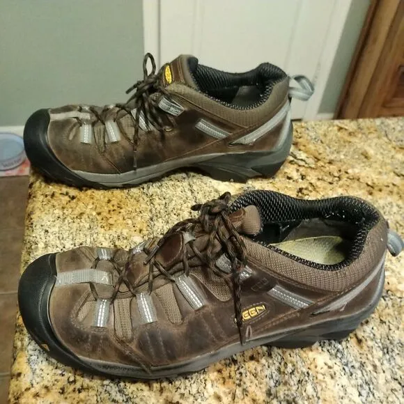 Keen Steel Toe Mens 13 Brown Leather Work Shoes ASTM F2413-11 Hiking