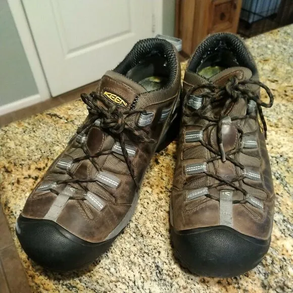 Keen Steel Toe Mens 13 Brown Leather Work Shoes ASTM F2413-11 Hiking