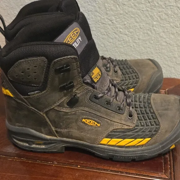 KEEN Utility Men's Black and Yellow Work Boots With Safety Steel Toe