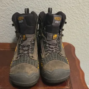 KEEN Utility Men's Black and Yellow Work Boots With Safety Steel Toe