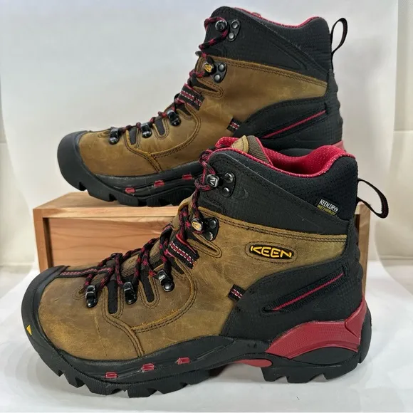 KEEN Utility Pittsburgh 6” WP Leather Steel Toe Bison Brown Boots Men’s Size 8