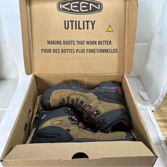 KEEN Utility Pittsburgh 6” WP Leather Steel Toe Bison Brown Boots Men’s Size 8