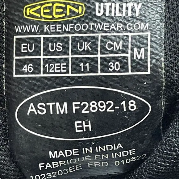 KEEN Utility Men's San Jose 6&quot; Soft Toe Waterproof Wedge Work Boots Size 12 EE