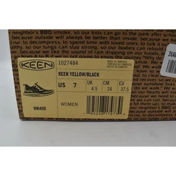 Keen Womens Size 7 WK400 Yellow Black Walking Shoes Sneakers