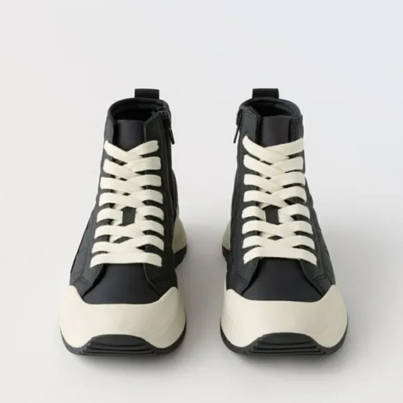 Kids Blue Quilted High Top Sneakers. By Zara.