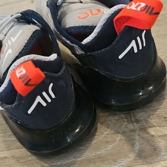 Kids Nike Air Max 270 Navy, Gray and orange Shoes