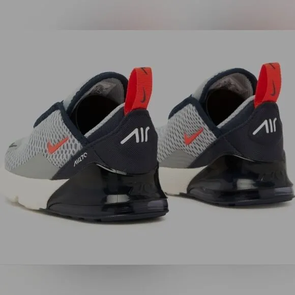 Kids Nike Air Max 270 Navy, Gray and orange Shoes
