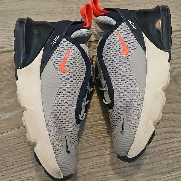 Kids Nike Air Max 270 Navy, Gray and orange Shoes