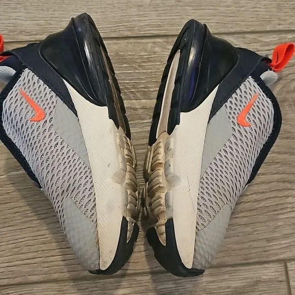 Kids Nike Air Max 270 Navy, Gray and orange Shoes