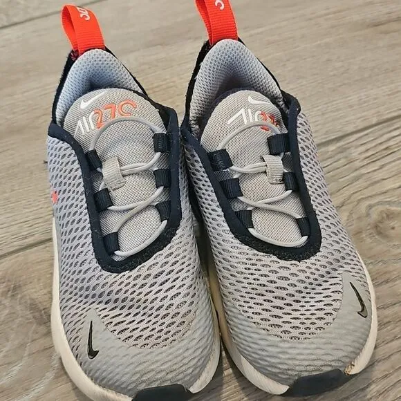 Kids Nike Air Max 270 Navy, Gray and orange Shoes
