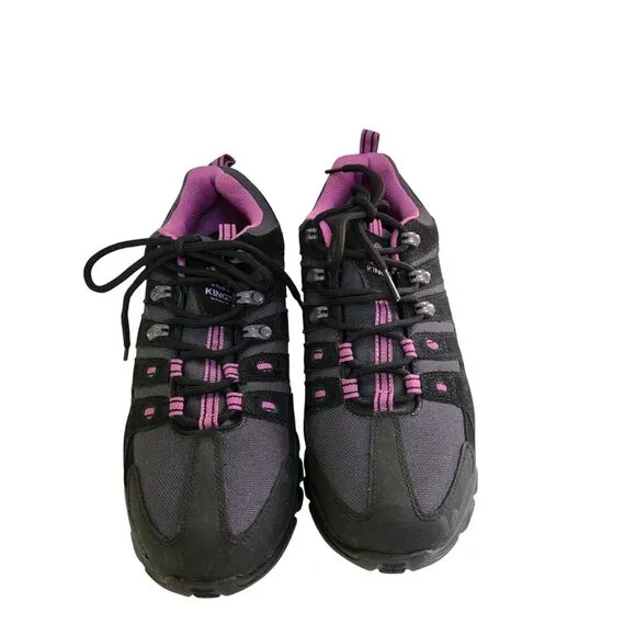 King's By Honeywell KWHL01 Leather Steel Toe Hiker Boots Black Purple Size 10