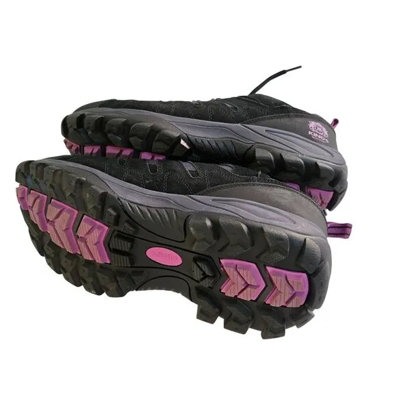 King's By Honeywell KWHL01 Leather Steel Toe Hiker Boots Black Purple Size 10