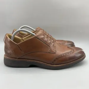 Kizik Kingston Brogue Shoes Men Size 11.5 M Brown Leather Comfort Dress Oxford