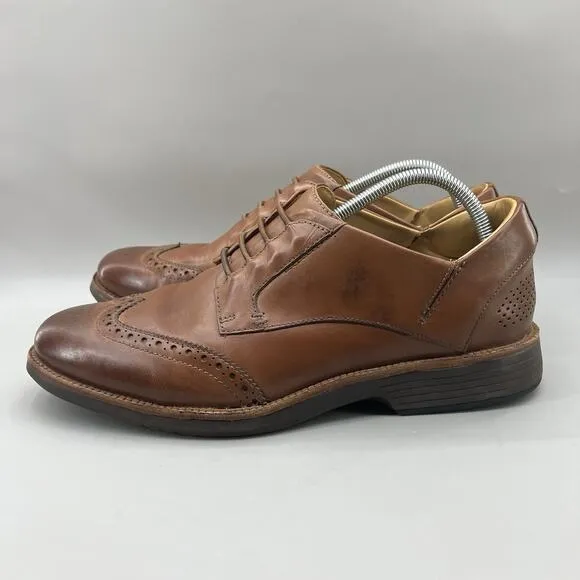 Kizik Kingston Brogue Shoes Men Size 11.5 M Brown Leather Comfort Dress Oxford